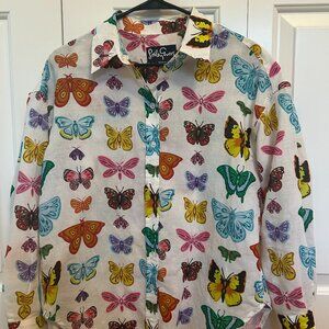Lesley Evers DAWN shirt Butterflies and Moths Size M